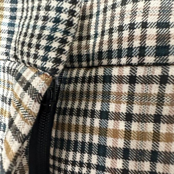 Zara stretch pockets plaid‎ Ankle  pant Women Size M - Picture 3 of 7